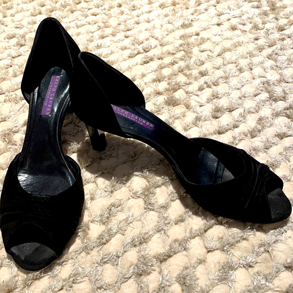 Ralph Lauren Collection Black Suede Heels